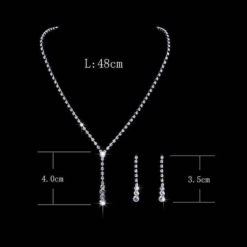UNI-11368-69 - Crystal Dimond's Silver - Jewelry Set