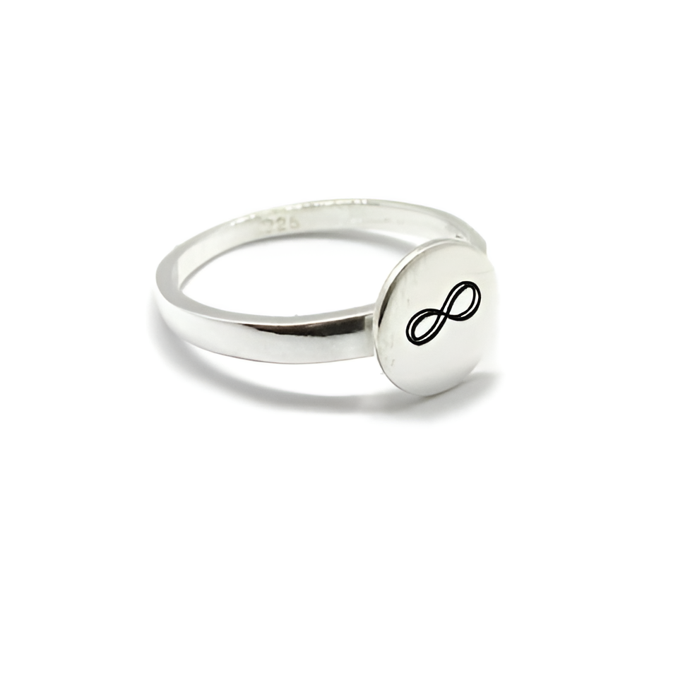 UNI-102 -Genuine Sterling Silver Ring Solid Hallmarked Infinity Symbol - Trending Ring