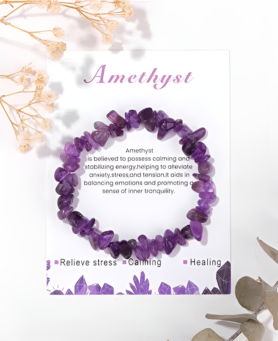 UNI-1013 -Amethyst Bracelet | Element of Zen Amethyst Crystals Bracelet for Women- Bracelet