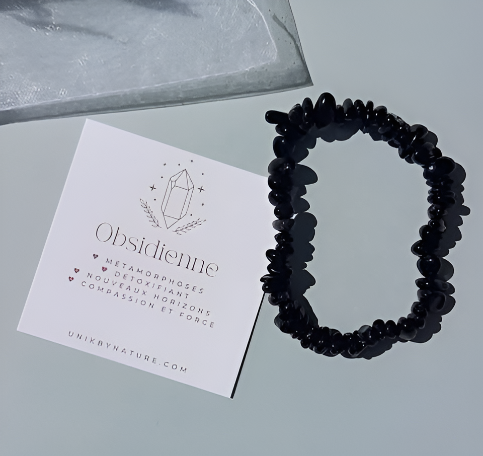 UNI - 1015 |Obsidian Chip Bracelet| Bracelet