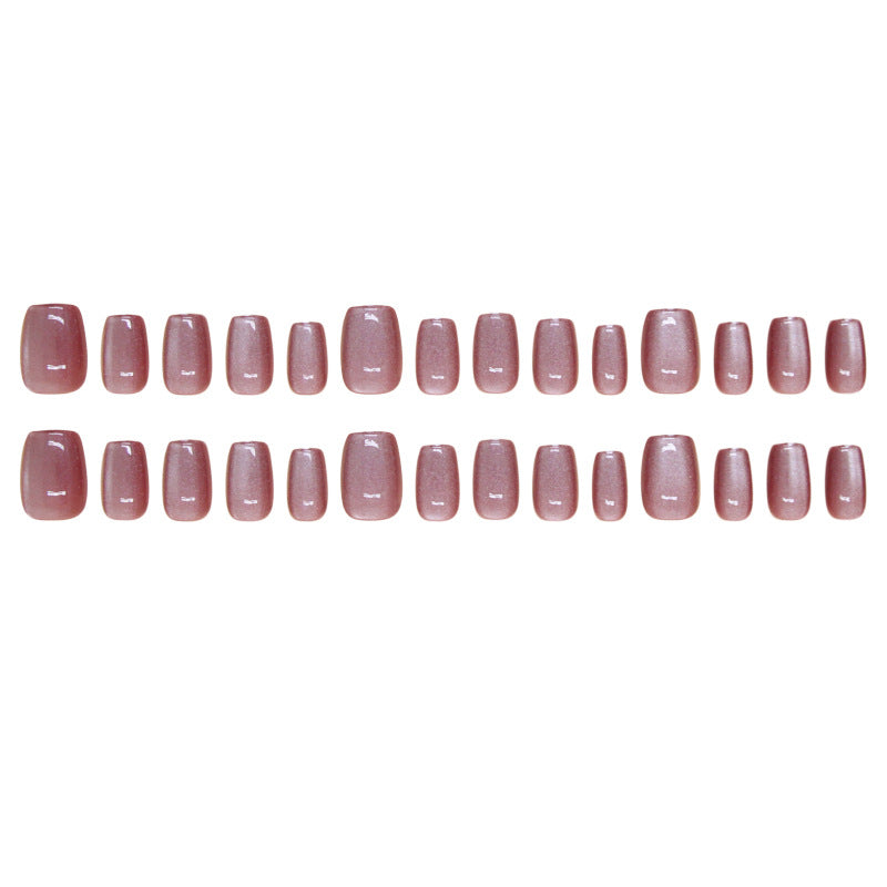N-106- Shiny  Rose Pink - Press On Nail Set Of 24