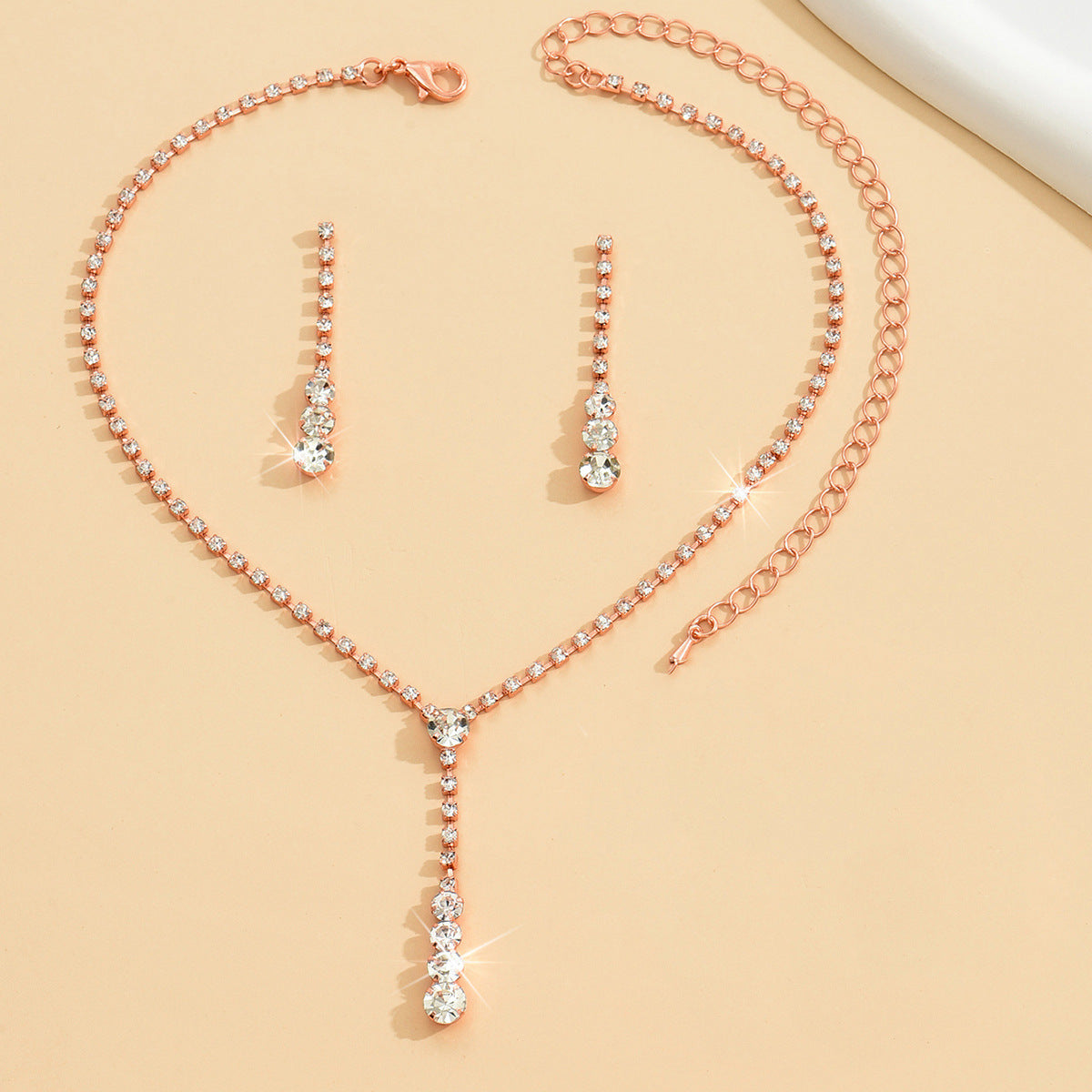UNI-11374 - Rosegold Crystal Dimond's - Jewelry Set