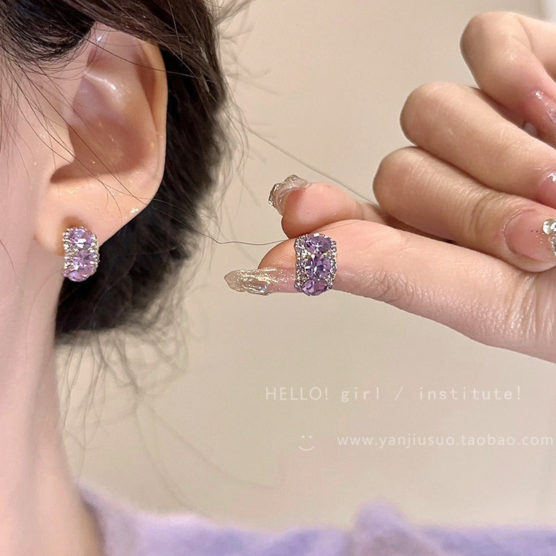 UNI- 11574 - Purple Diamond - Earring