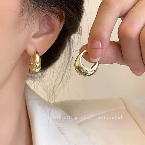 UNI- 11057-3 - Drop Shape Foiled Gold  - Earring
