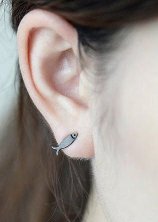 UNI-10947 - Cat & Fish - Ear Stud Style 1