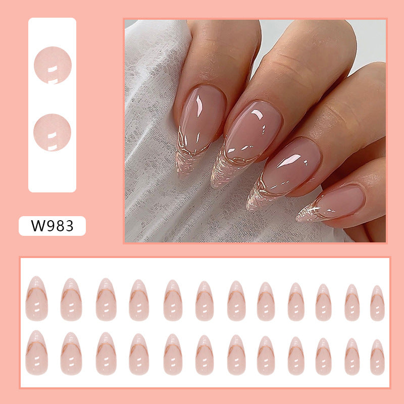 N-109 - Fancy Pink  - Press On Nail Set Of 24