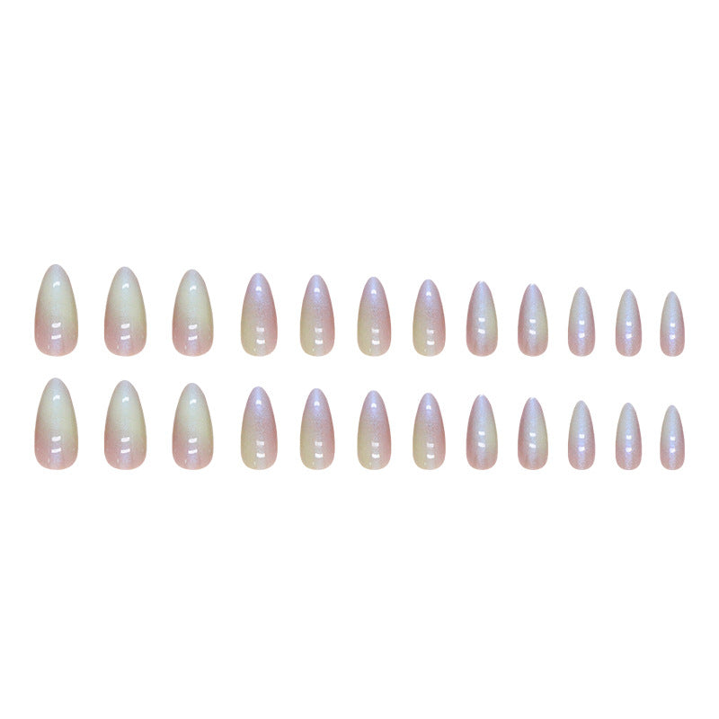 N-101 - Pink & Yellow Trendy - Press On Nail Set Of 24