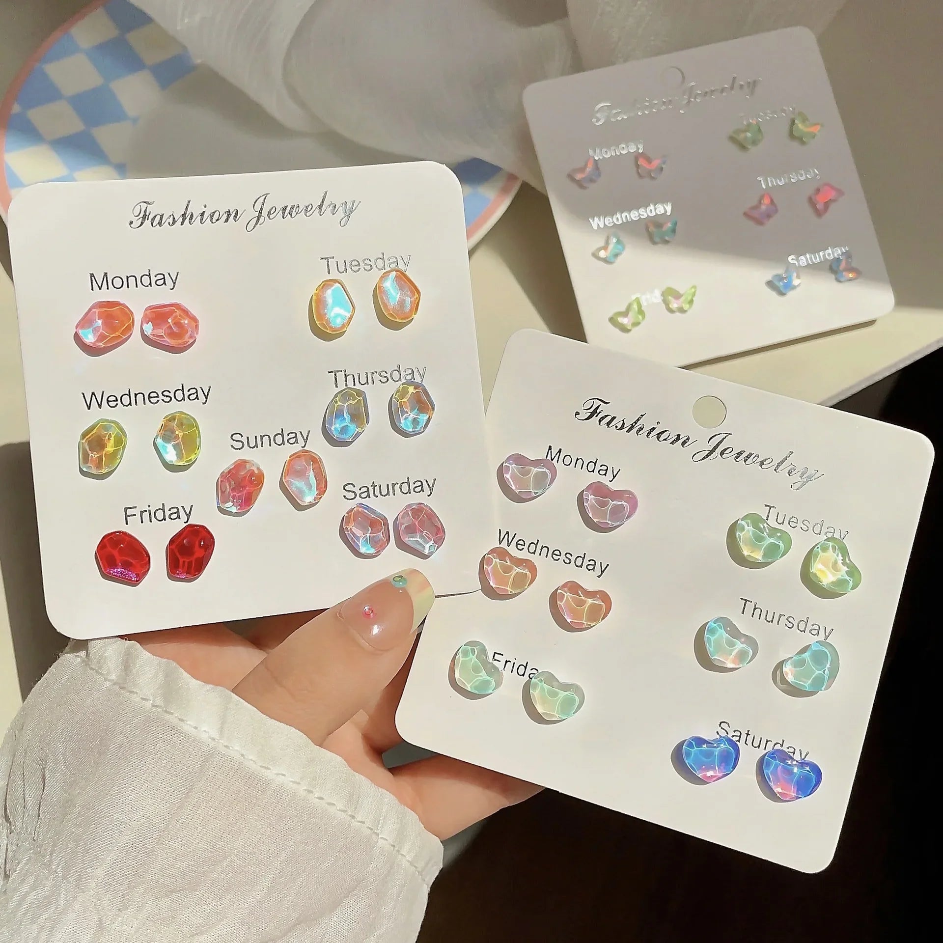 UNI-11569 - Watercolor Butterfly - Ear Studs Set Of 6