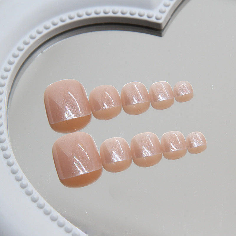 N-140 - Shiny Peachy Pink - Toenail Set Of 24