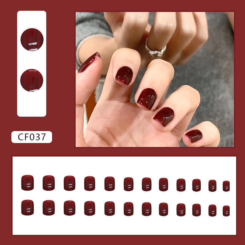 N-113 - Maroon - Press On Nail Set Of 24