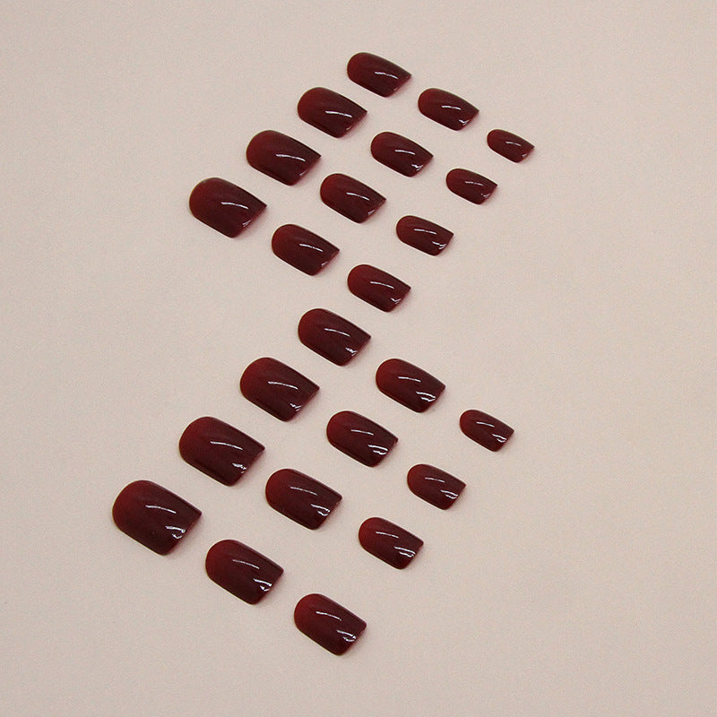 N-113 - Maroon - Press On Nail Set Of 24